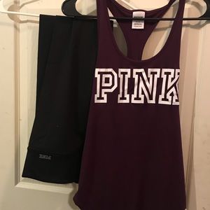Pink set leggings and tank